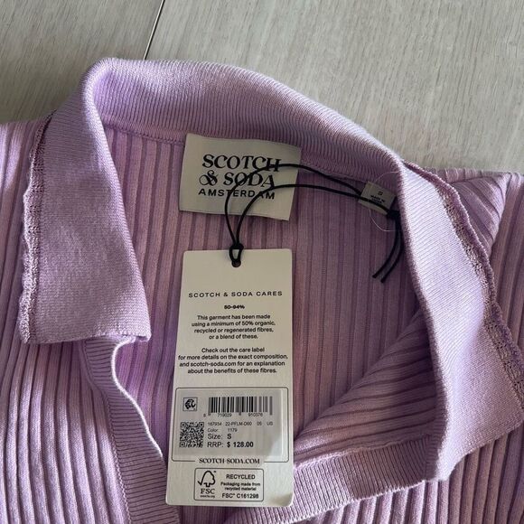 Scotch & Soda Long Sleeve Knit Polo Size Small - Picture 5 of 8